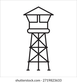 Vector de contorno de icono de stock de prisión