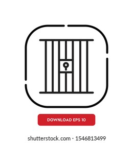 Prison symbol, jail outline vector icon