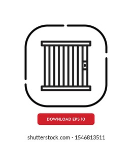 Prison symbol, jail outline vector icon