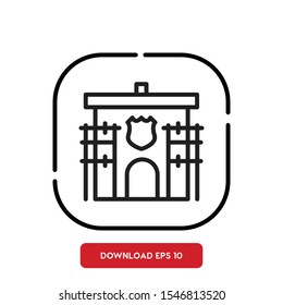 Prison symbol, jail outline vector icon