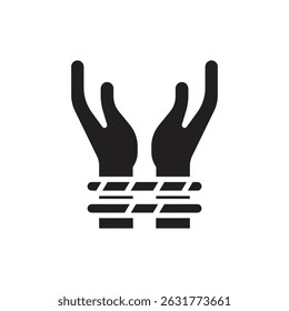 Prison Tied Filled Icon Vector Illustration