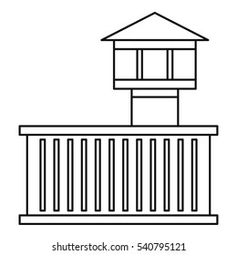 Prison tower icon. Outline illustration of prison tower vector icon for web