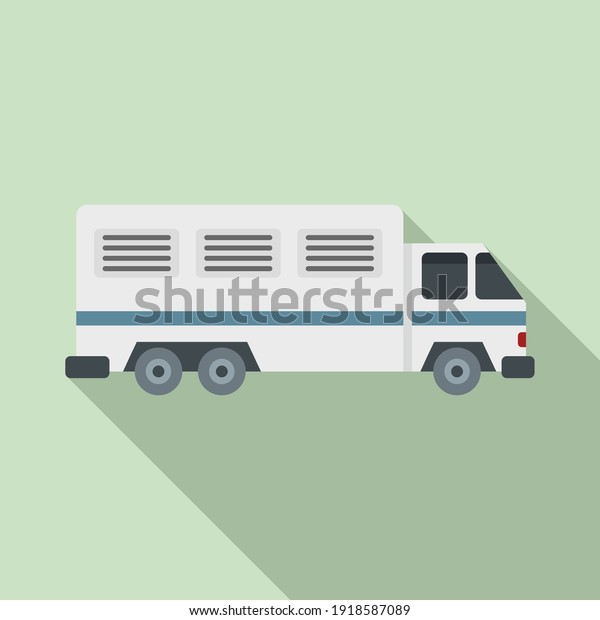 Prison truck icon. Flat illustration of prison\
truck vector icon for web\
design