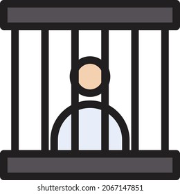 prison vector color line icon