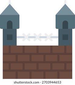 Design vetorial da prisão em estilo moderno, sentença criminal e conceito de punição por corrupção, ilustração do sistema de justiça. Ícone Simples