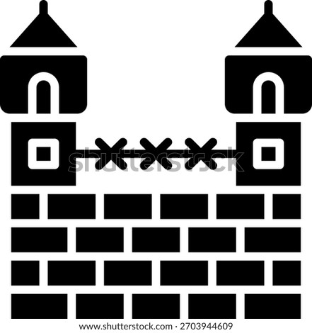 Prison vector design in modern style, criminal sentencing and corruption punishment concept, justice system illustration. Glyph Icon