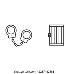 prison vector icon jail law punishment behind bars