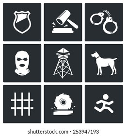 Prison Vector Icons Set