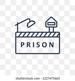 Prison vector outline icon isolated on transparent background, high quality linear Prison transparency concept can be used web and mobile