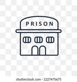 Prison vector outline icon isolated on transparent background, high quality linear Prison transparency concept can be used web and mobile