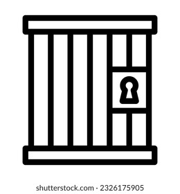 Prison Vector Thick Line Icon For Personal And Commercial Use.
