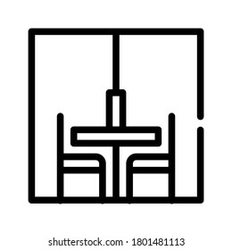 Prison Visit Room Line Icon Vector. Prison Visit Room Sign. Isolated Contour Symbol Black Illustration