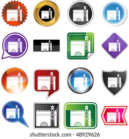 Prison web button isolated on a background.