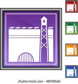 Prison web button isolated on a background.