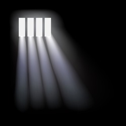 Prison Window Background. Vector Concept Template Illustration.