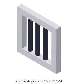Prison window icon. Isometric of prison window vector icon for web design isolated on white background