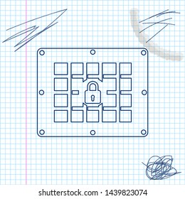 Prison window line sketch icon isolated on white background. Vector Illustration
