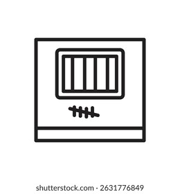 Prison Window Outline Icon Vector Illustration