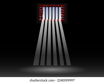 prison window with soft sunlight