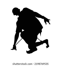 Prison zombie silhouette vector on white background, ghost or devil in Halloween day.