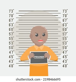 prisoner african pose mugshot design character on white background