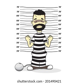 prisoner in after arrest Vector Illustration