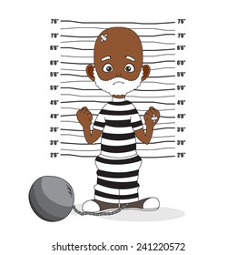 prisoner in after arrest Vector Illustration