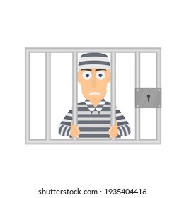 Prisoner. Arrested in prison, vector illustration