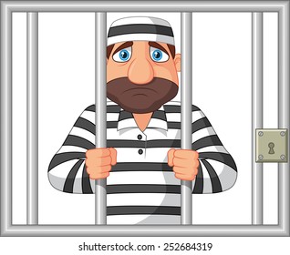 Prisoner behind bar