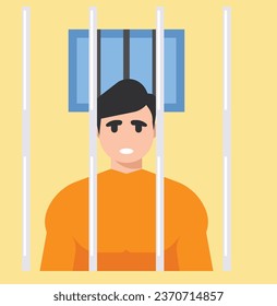 prisoner behind bars publicdomainvectors.orgvector design illustration