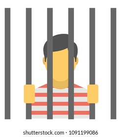 
Prisoner behind jail bars icon
