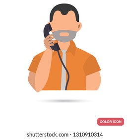 Prisoner call from prison color flat icon for web and mobile design