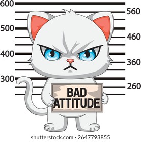 Gato Prisioneiro Com Vetor De Quadro De Atitude Ruim