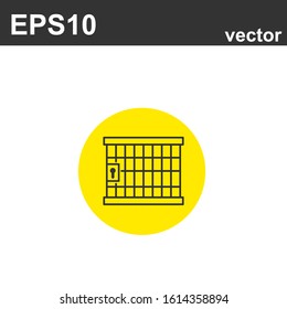 prisoner cell icon on white. Law and judgement line icon. Vector object