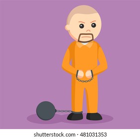 prisoner chained illustration design