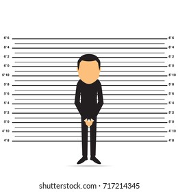 prisoner. Character design. Cartoon vector illustration