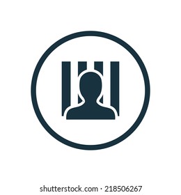 prisoner circle background icon, isolated on white background 