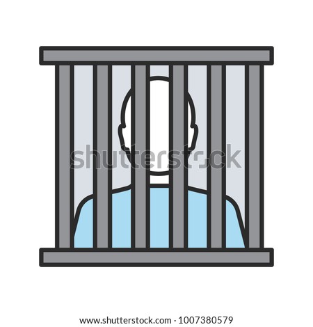 Prisoner color icon. Jail, prison. Isolated vector illustration