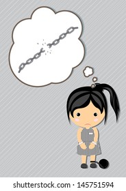 Prisoner Dream girl cartoon vector