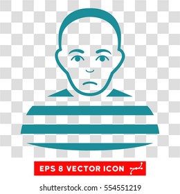 Prisoner EPS vector pictograph. Illustration style is flat iconic soft blue symbol on chess transparent background.