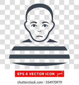 Prisoner EPS vector pictograph. Illustration style is flat iconic smooth blue symbol on chess transparent background.