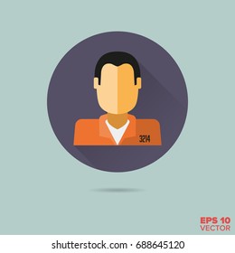 prisoner faceless head flat design vector icon