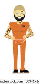 Prisoner, flat vector illustration 