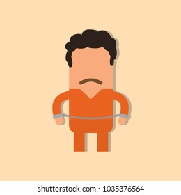 Prisoner handcuffed, vector illustration design. Police collection.