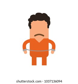 Prisoner handcuffed, vector illustration design. Police collection.