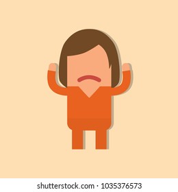 Prisoner with hands up, vector illustration design. Police collection.