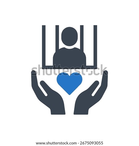 Prisoner Help Support Icon Isolated On White Background 

