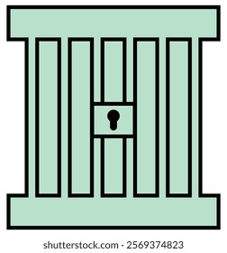 Prisoner Icon. Convict in Glyph Style. Jail Symbol - Vector. Jail Icon. Prison icon vector for your web site design, logo, app, UI. pound symbol. cage sign. Design eps 10