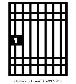 Prisoner Icon. Convict in Glyph Style. Jail Symbol - Vector. Jail Icon. Prison icon vector for your web site design, logo, app, UI. pound symbol. cage sign. Design eps 10