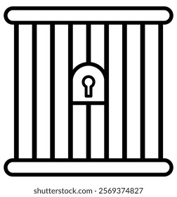 Prisoner Icon. Convict in Glyph Style. Jail Symbol - Vector. Jail Icon. Prison icon vector for your web site design, logo, app, UI. pound symbol. cage sign. Design eps 10